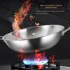 Zhuochuang Jingpin 316 Stainless Steel Non-Coated Wok with Lid, 32cm Flat Bottom