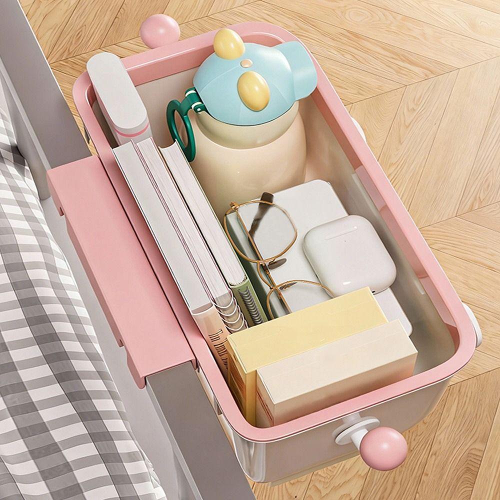 Cartoon Bedside Hanging Basket Free Punch Large Capacity Door Hanging Trash Can Space Saving Plastic Bed Storage Organizer
