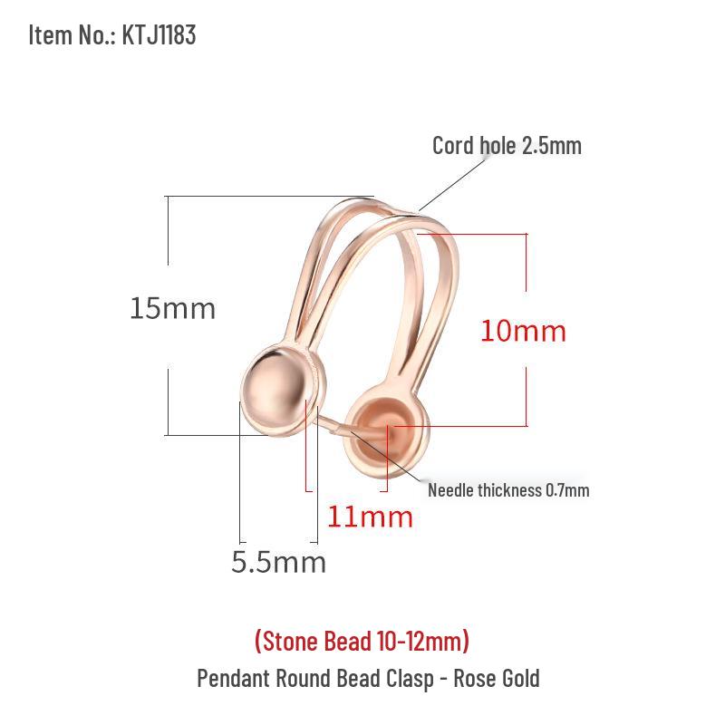 

S925 Silver Pendant Clasp with Jadeite or Amber Setting - Japanese & Korean Style