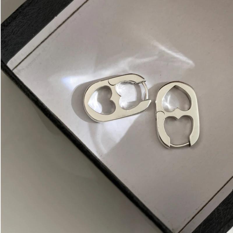 Korea Hollow Double Heart Earrings for Women Pig Nose Earrings Korean Style Design Ear Buckle 2023 Fashion Zircon Accessorie