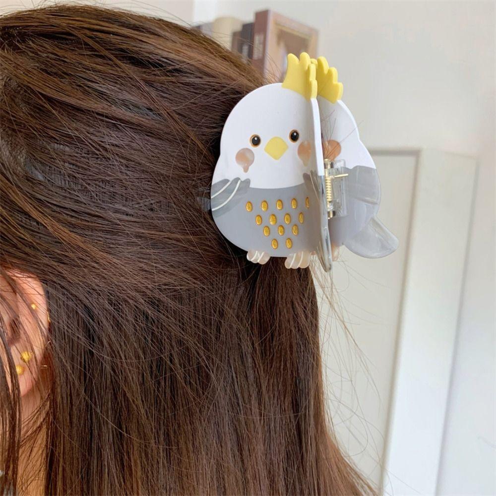 Parrot Animal Hair Clip Cartoon Bird Shark Clip Cute Acetate Hair Claw  Gift