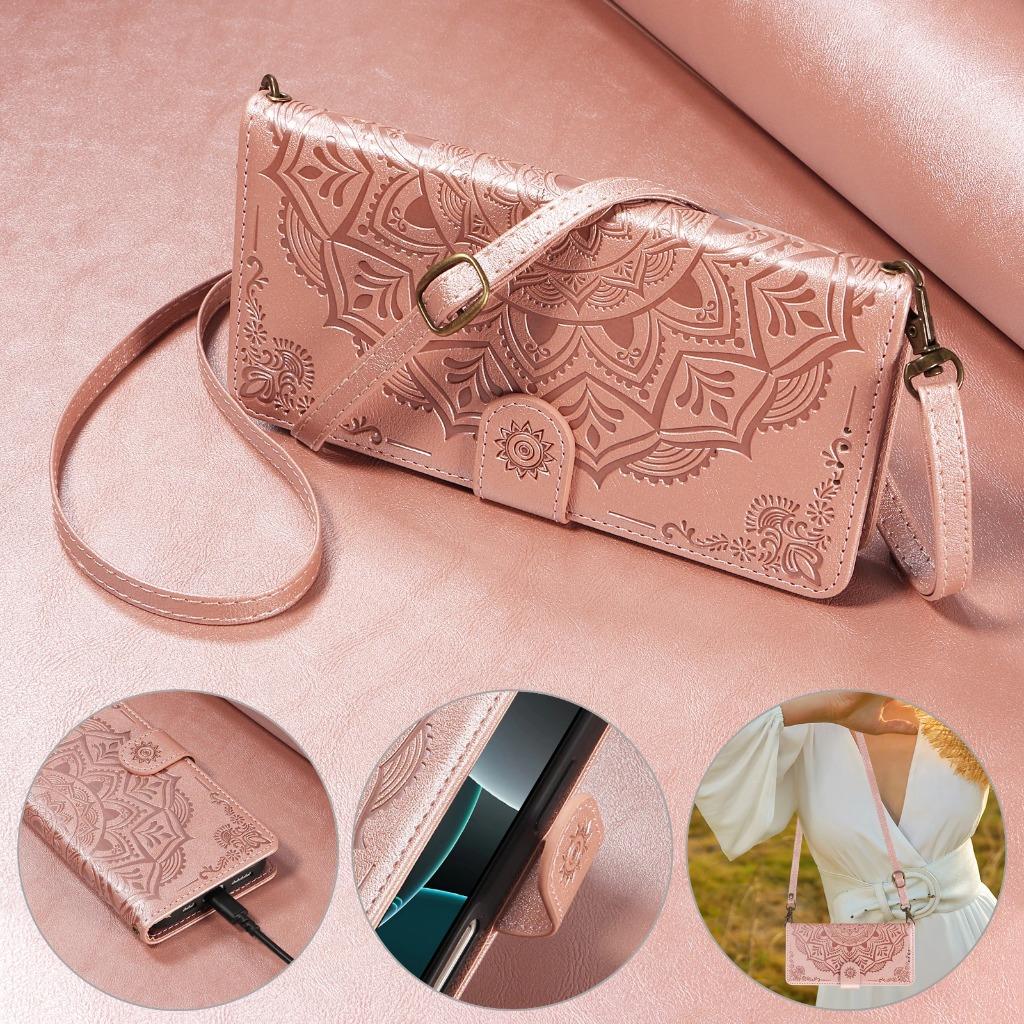 Mandala Embossed PU Leather Wallet Phone Case For Samsung Galaxy S26 Ultra S25 Edge S24 S23 S22 Plus S21 S20 FE A57 A37 A17 A07