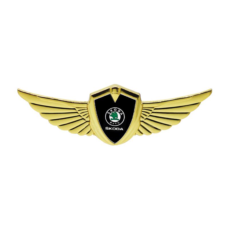 Premium New Metal Wings Car Badge – Skoda Body Decoration Sticker for Octavia, Fabia, Kamiq, Karoq Kodiaq Rapid SCALA, Superb