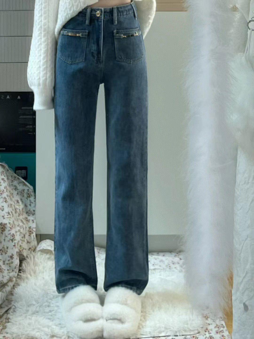 High Waist Retro Wide-Leg Jeans for Petite Women - XS, Straight Leg, Short Length XL