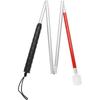 Blind Cane, Folding Reflective Red Cane 43.3in, Non-Slip Aluminum Walking Stick For Blind People, Visually Impaired and Disabled