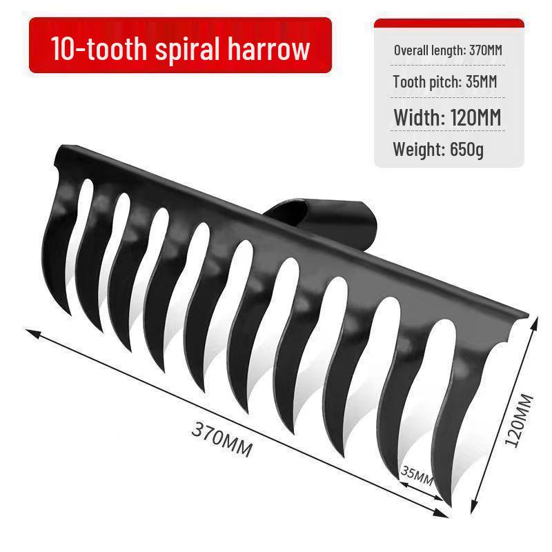 Manganese Steel Hand-Forged Spiral Rake: Multifunctional Garden Tool