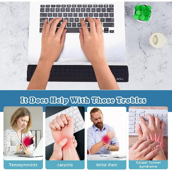 Aelfox Keyboard Wrist Rest for Laptop, Ergonomic Laptop Wrist Pad Wrist Support for Slim 87 Key Gaming Keyboard/Computer/Mac (14.17 x 2.32 x 0.7