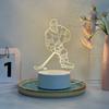 Ice Hockey Player 3D Night Light, Modern Geometric Design- USB Power Supply, Warm Glow, Creative Desktop and Bedroom Decoration,