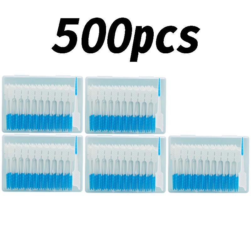 20/500pcs Disposable Soft Rubber Interdental Brush Teeth Cleaning Tool Dental Cleaning Between Toothbrush Oral Hygiene Care Tool