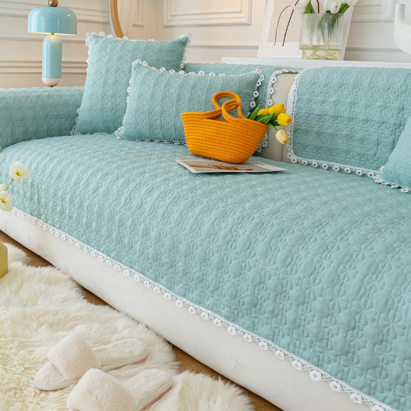 Sofa Cushion Four Seasons Universal Simple and Modern Fabric Craft Living Room Light Luxury Non-Slip Seat Cushion Sofa Cover Slipcover Thickened