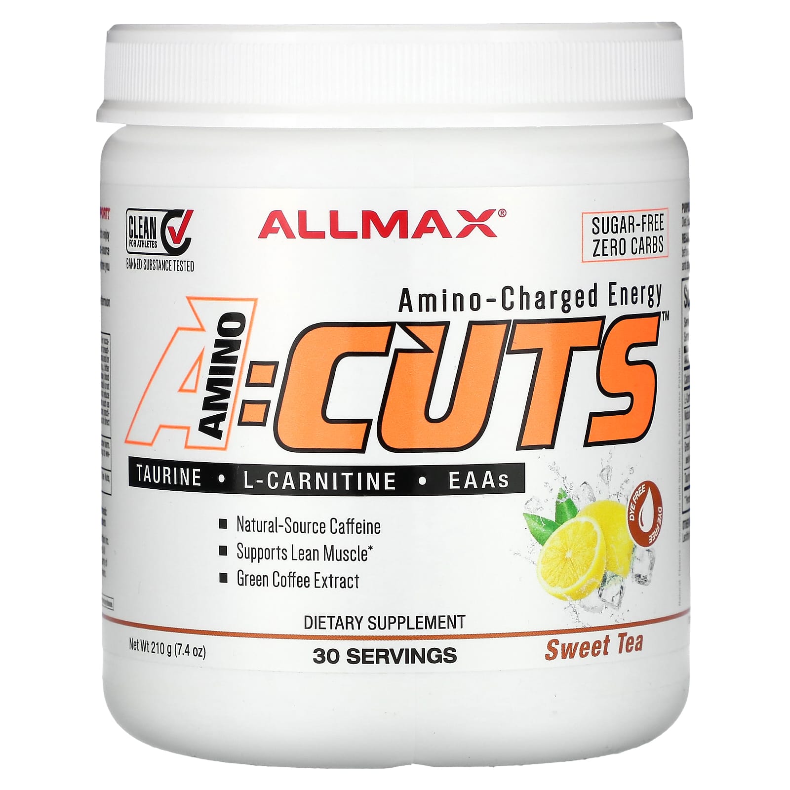 

ALLMAX, ACUTS™, Amino Charged Energy, Sweet Tea, 7.4 oz (210 g)