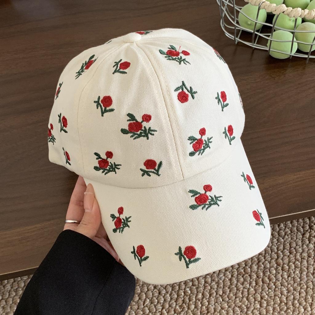 Roztomilé čepice Japonský sladký styl Retro vyšívaná baseballová čepice Univerzální dámská baseballová čepice Ležérní kšiltovka Čepice na ochranu před sluncem