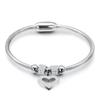 New Style Heart Crystal Charm Bracelet Bangles Magnet Clasp with Snake Chain 316L Stainless Steel Women Wedding Jewelry