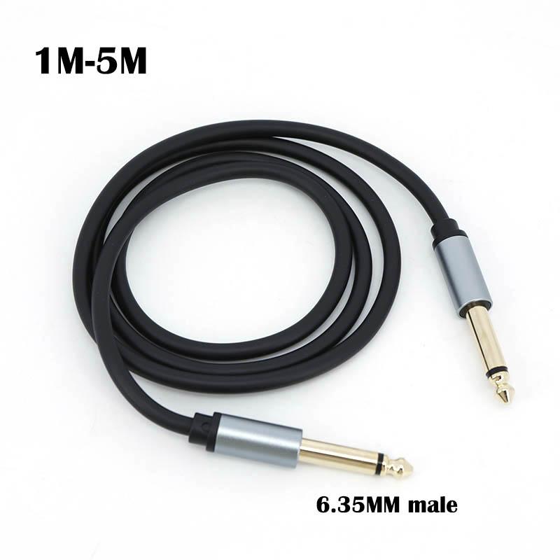 

Gold Plate Audio 2 pole mono 6.5 6.35mm Male to 6.35 Male Balanced TRS 1/4 Speaker Amplifier extend Cable for Guitar Keyboard 1m
