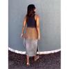Women's Spring Cotton Linen Midi Dress, Gradient Color Sleeveless Side Slit Loose Casual Daily Vacation Dress