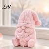 Unique Holiday Gift for Friends 3D Printed Gnome Figurine Holding Smiling Star Faceless Statue with Cute Dwarf Figurines Knit Hat Christmas Tabletop