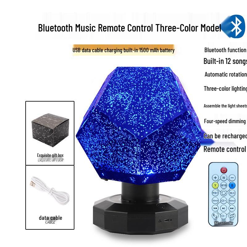 Four Seasons Rotating Starry Sky Projector Lamp - Romantic Constellation Night Light