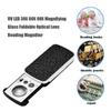 30x 60x 90x Small Handheld Magnifying Glass Foldable Optical Lens Jewelry Appraisal Reading Magnifier With Uv Led
