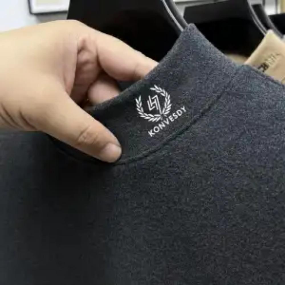 Herbst Winter Halbkragen Einfarbig Unterzieh-T-Shirts Herren Langarm Samt-Zusatz Lässig Mode T-Shirt Herren Pullover Top Homme