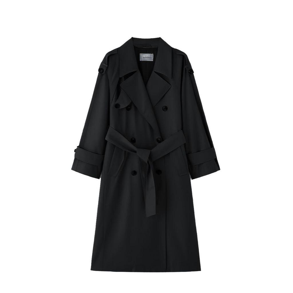 Women's British-Style Long Trench Coat - Spring & Autumn 2025 Collection, New and Beautifully Casual for Petites