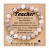 Natural Stone Teacher Bracelet Gifts for Women,thank You Gifts for Teacher Meaningful Gifts for Women with Gift Message Card