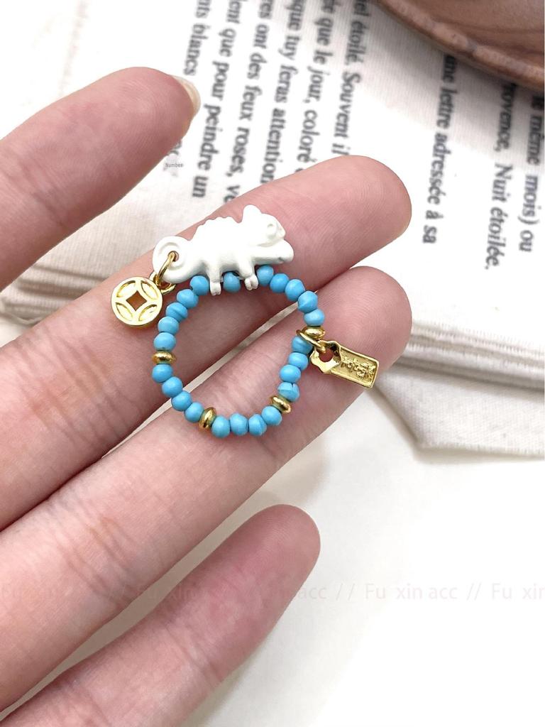 Chameleon Fortune Lover Enamel Braided Bracelet with Gold Swallow Beast Design