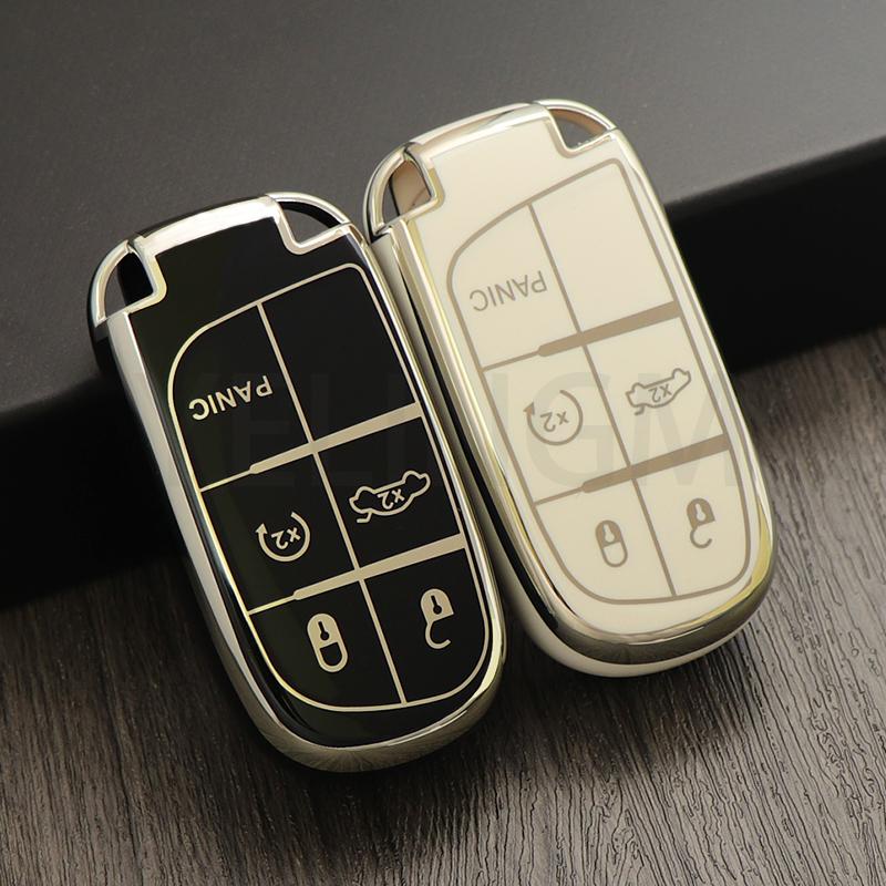 3/5 Tasten Schale Fob TPU Auto Smart Schlüssel Etui Abdeckung Für Jeep Renegade Frand Cherokee Dodge Journey Charger Chrysler 200 300 300