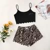 Honey Print Camisole Top & Leopard Shorts Women's Homewear Set