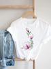 Trend Lovely Flower Cute Unisex  T Shirt Short Sleeve Tee Ladies Casual Top Female Clothing Fashion  Tshirt