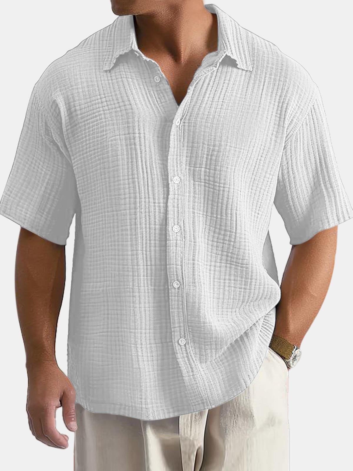 

Men s Casual Short Sleeve Shirt with Button Down Collar in Multiple Colors S білий