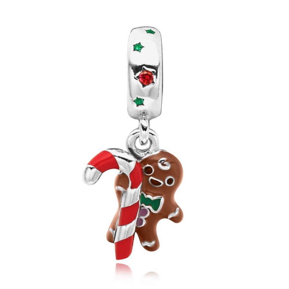 Pandora 799637C01 Gingerbread Man Pendant and Dangle Silver Charm
