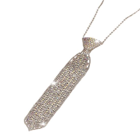 Rhinestone Necktie Adjustable Men Women Wedding Halloween Costumes Cosplay Prom Party Sparkling Rhinestone Tie Fashion Accessories