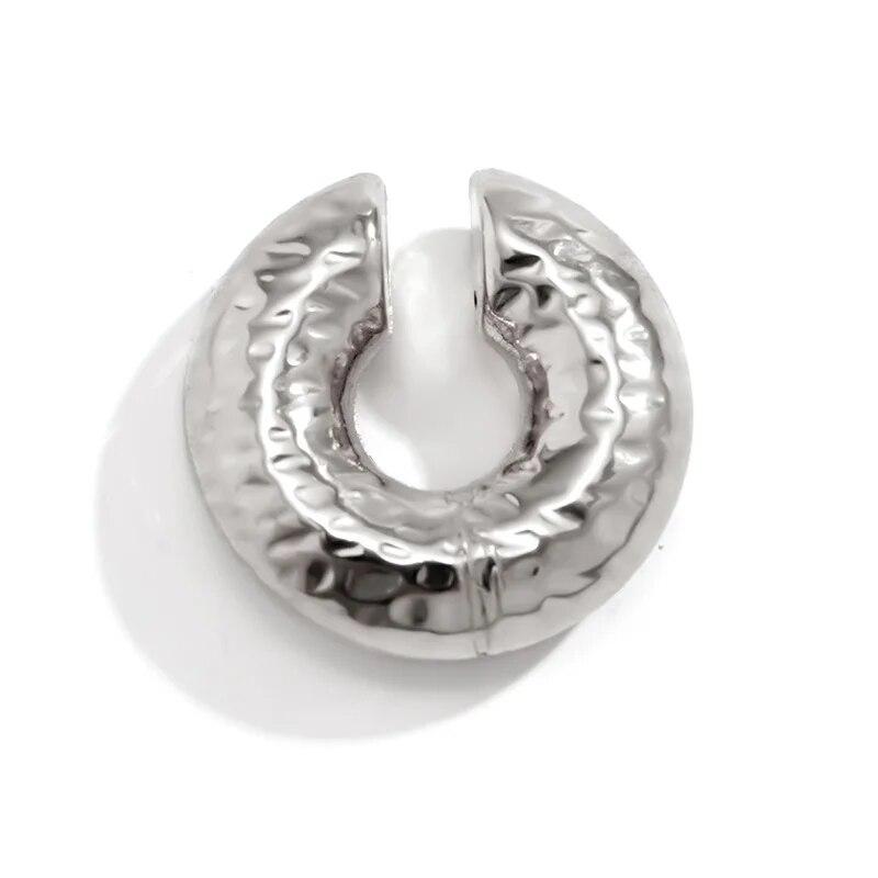 

Толстые зажимы для ушей в стиле панк для женщин без пирсинга, геометрические серьги-клипсы, простые манжеты для ушей, ювелирные изделия, индивидуальные ювелирные изделия, металлические аксессуары A серебряный