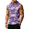 Mens Sleeveless Hoodie Camouflage Pattern Drawstring Hooded Vest with Kangaroo Pocket Relaxed Fit Sportswear Top