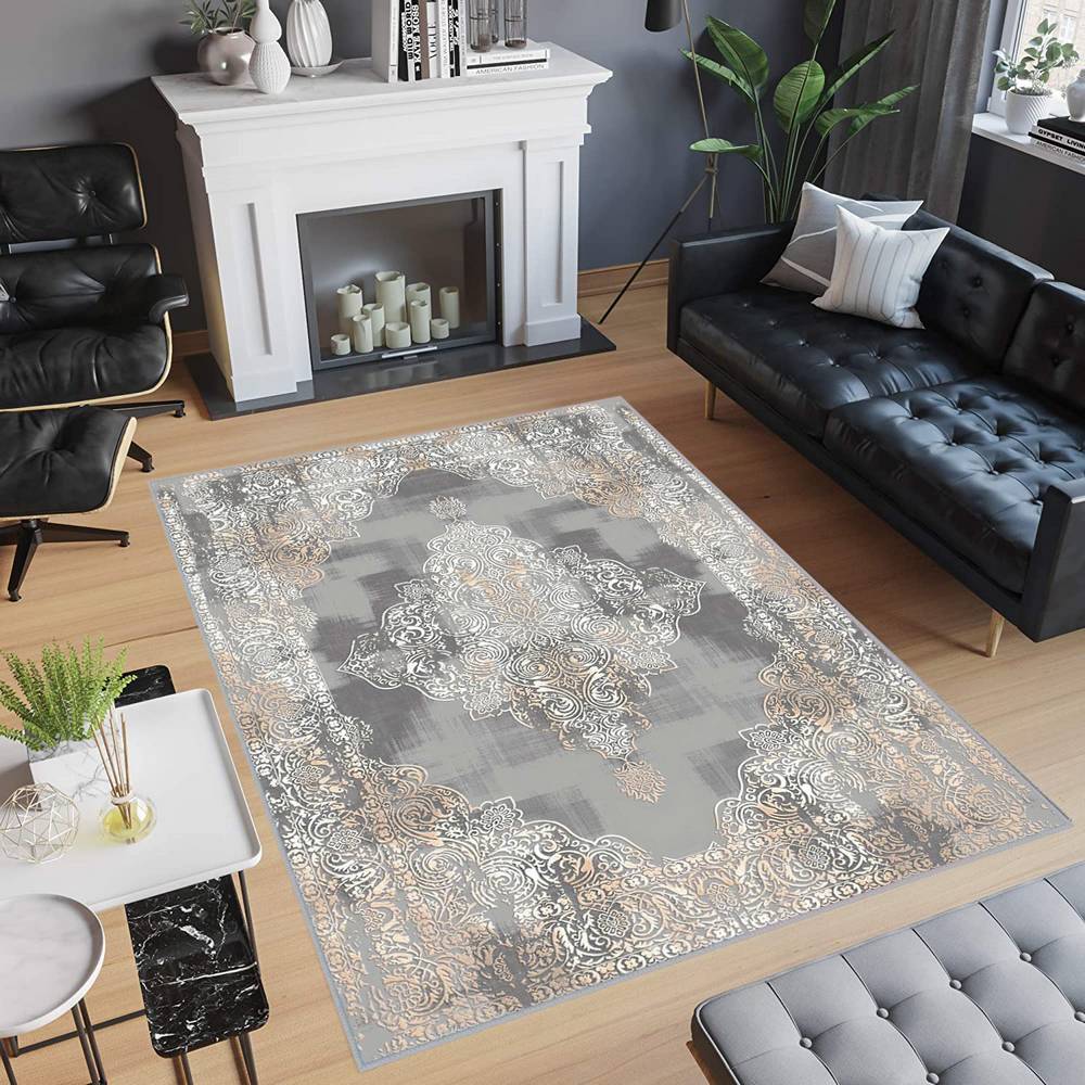 

Моющийся ковер с принтом Rovigo Home RVGHOME0467 50x80 серый