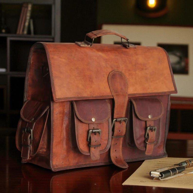 Leather Messenger Bag Men Leather Crossbody Laptop Briefcase Best Computer Satchel Distressed Bag Gift Men Women