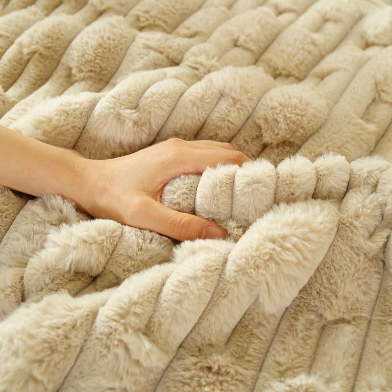 Rabbit Plush New Chinese Sofa Cushion Winter Thickening Non-slip New Sofa Cover Cover Towel