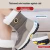 Rechargeable Electric Heated Wool Snow Boots for Women - Warm Cotton Shoes with Heating Insoles.