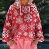 Women's Christmas Printed Loose Casual Long Sleeved Hooded Sweatshirt