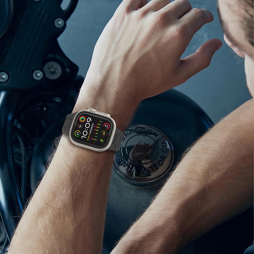 Pulseira de silicone para Apple Watch Ultra 2/Ultra 49 mm série 10 9 8 7 46 mm 45 mm 41 mm Pulseira esportiva para iWatch série 6 5 4 3 2 1 SE 44 mm 40 mm 42 mm 38 mm