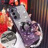 For Samsung Galaxy A16 A26 A36 A56 A06 A15 A25 A35 A55 A14 A24 A34 A54 4G 5G Glitter Plating Magnetic Holder Bracelet Case