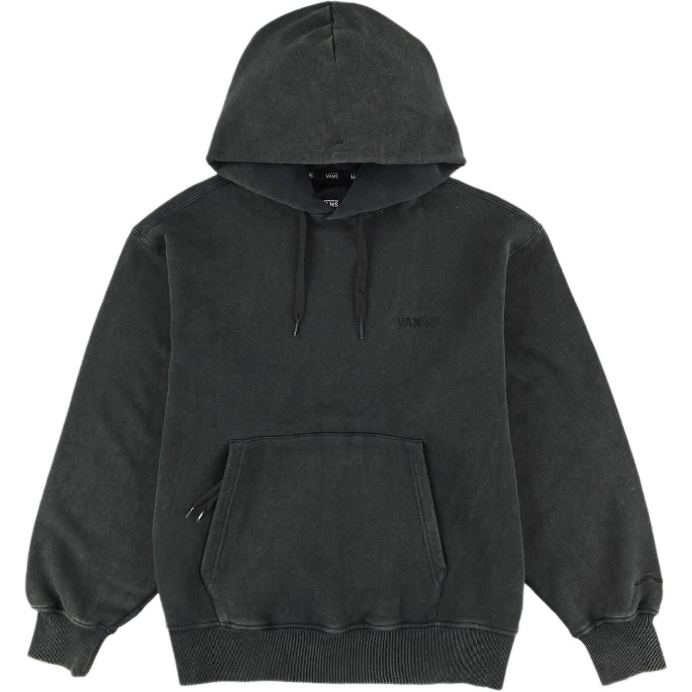 Vans Logo Embroidered Loose Fit Long Sleeve Hoodie Men hoodies VN000TRSBLK1 L