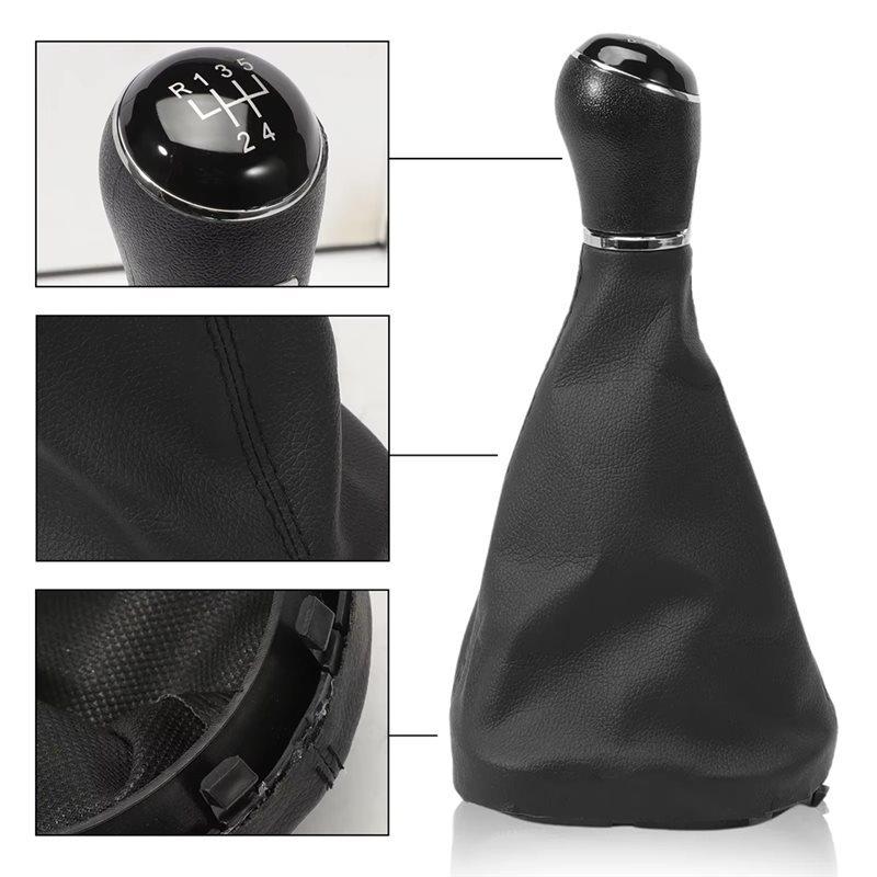 Gear Knob 5 Gears+ Gear Stick Boot Gaiter Black 2K0711113 1T0711113 For Caddy Lavida Touran 2K 2004-2015