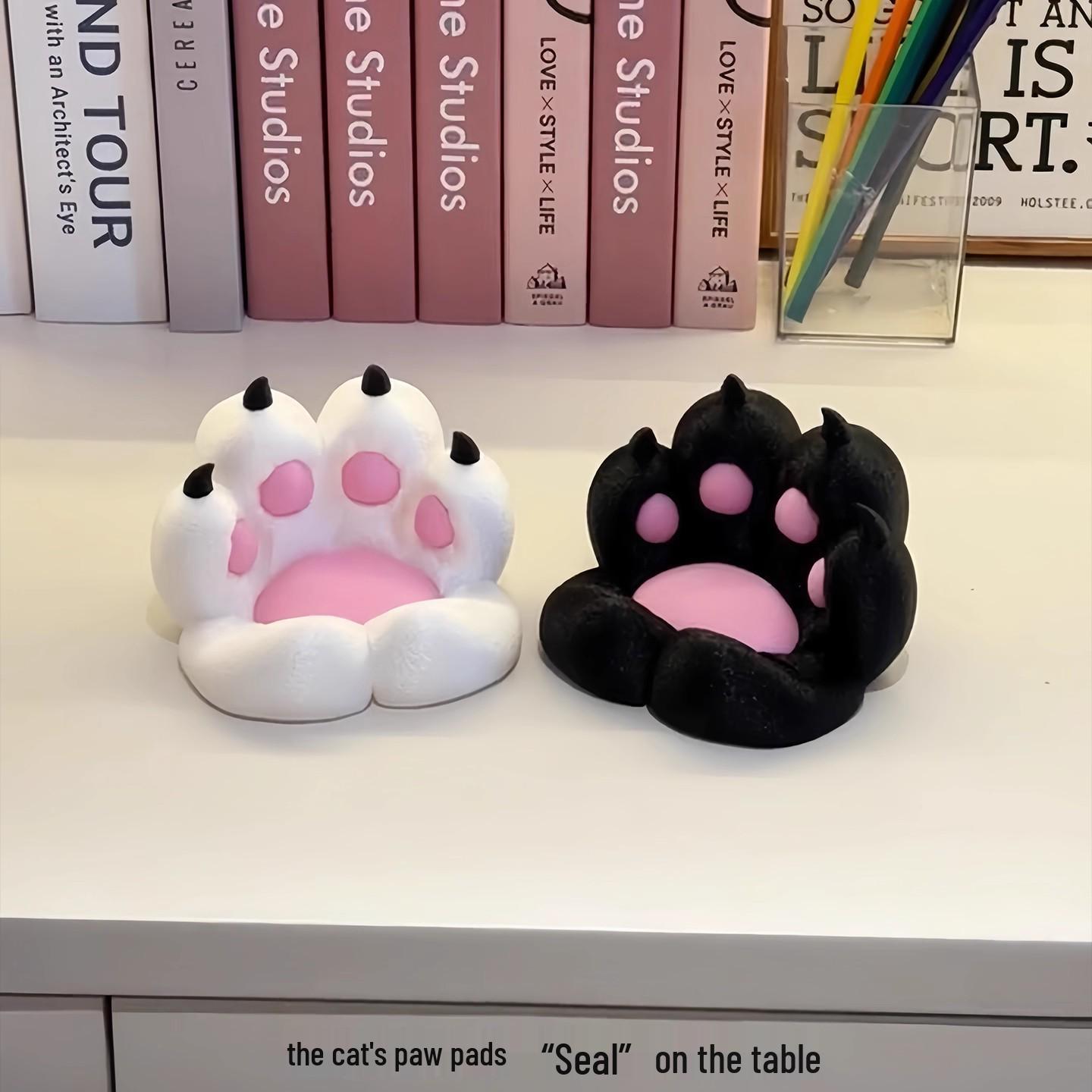 

Injection Molded Cat Paw Phone & Tablet Stand - Cute PVC Desktop Ornament белый