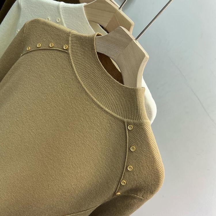 Half-high Collar Sweater Autumn and Winter Design Base Shirt Sweater for Women Fashionable Casual Loose Large Size Knitted Sweater