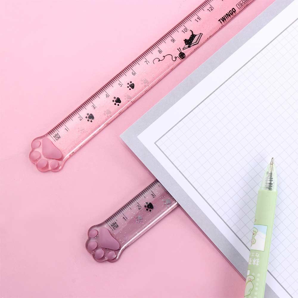 Stationery Plastic Kids Gifts Painting Cats Claw Ruler Scale Ruler Straight Ruler Measuring Ruler