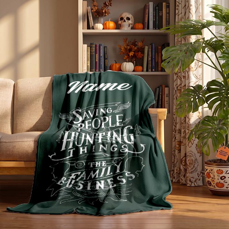 Supernatural Custom Flannel Blankets Soft Warm Cozy Throws for Home Decor Holiday Gifts