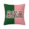 AKA Sorority Print Kissenbezug Weicher Gemütlicher Quadratischer Kissenbezug für Zuhause Sofa Bett Auto Dekoration Kissenhülle 18x18 Zoll