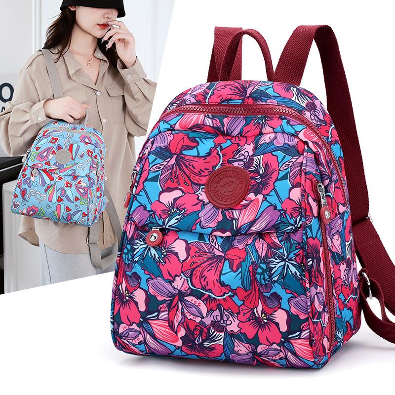 Printed Backpack Large Capacity Nylon Travel Bag Women's Backpack