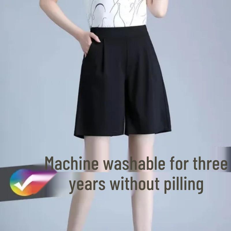 

Women s High Waist Summer Slimming Shorts - Plus Size Casual Fashion Five-Point Pants L чёрный